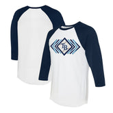 Tampa Bay Rays Tiny Turnip Women's Prism Arrows 3/4-Sleeve Raglan T-Shirt - White