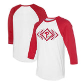 Philadelphia Phillies Tiny Turnip Women's Prism Arrows 3/4-Sleeve Raglan T-Shirt - White