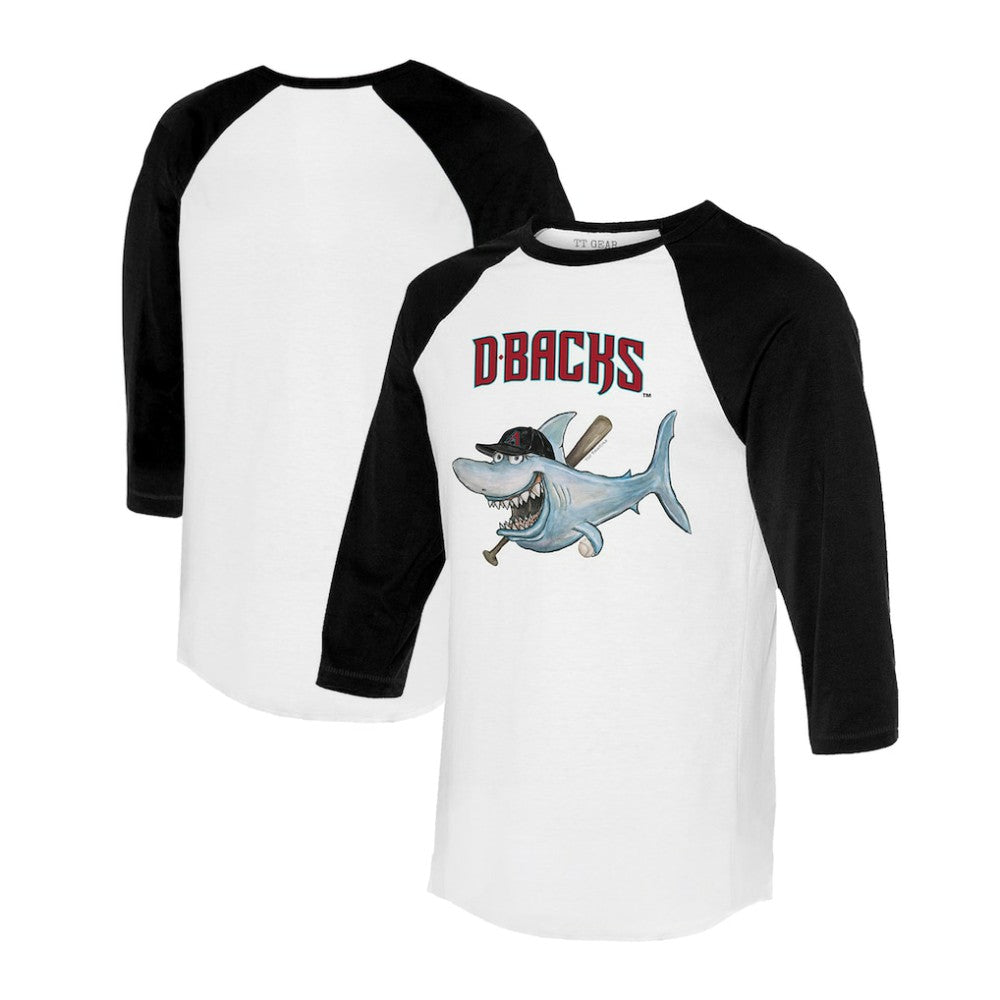 Arizona Diamondbacks Tiny Turnip Women's Shark 3/4-Sleeve Raglan T-Shirt - White/Black