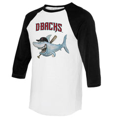 Arizona Diamondbacks Tiny Turnip Women's Shark 3/4-Sleeve Raglan T-Shirt - White/Black