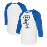 Chicago Cubs Tiny Turnip Women's Slugger 3/4-Sleeve Raglan T-Shirt - White/Royal