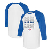 Toronto Blue Jays Tiny Turnip Unisex Stacked 3/4-Sleeve Raglan T-Shirt - White/Royal