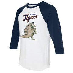 Detroit Tigers Tiny Turnip Unisex Stega 3/4-Sleeve Raglan T-Shirt - White/Navy