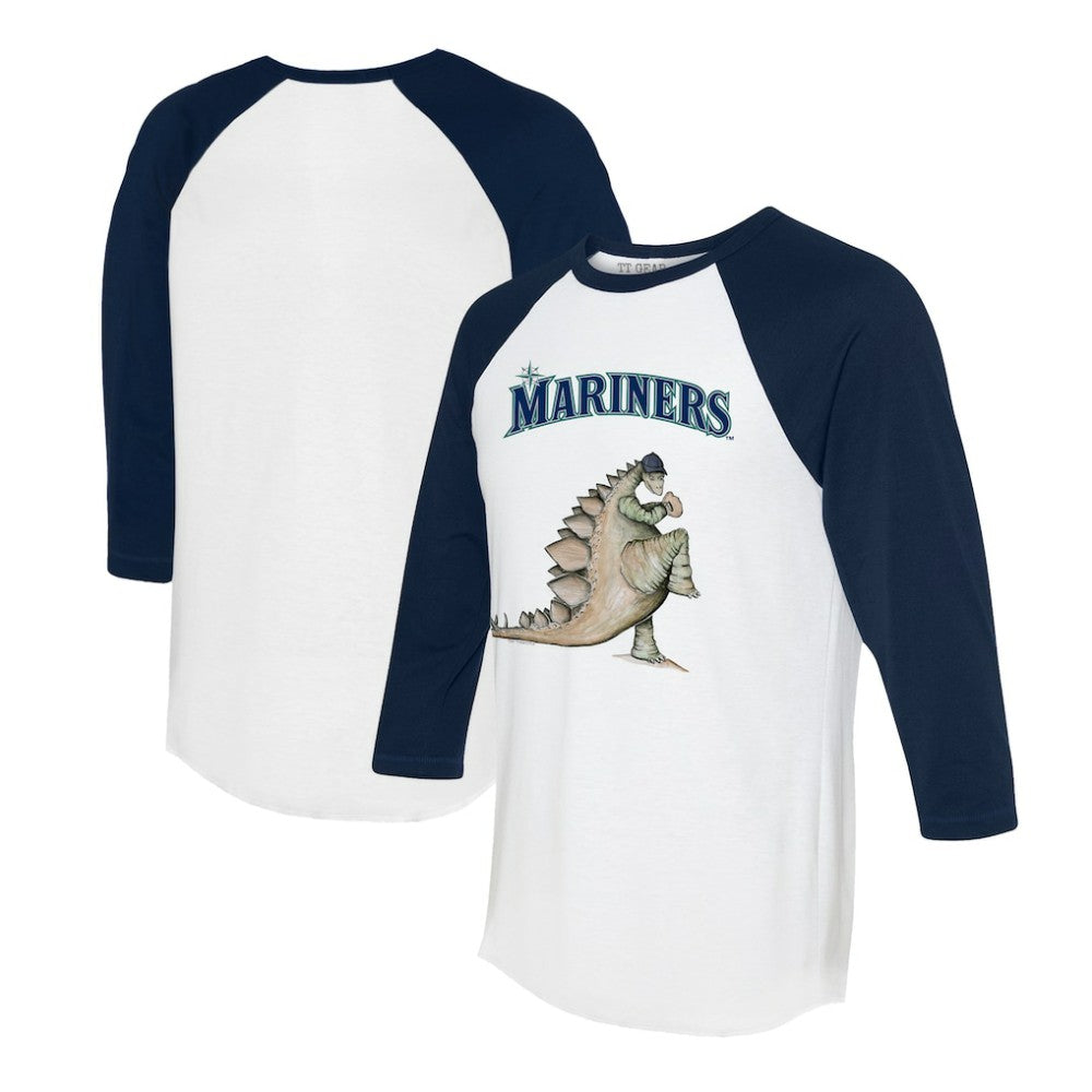 Seattle Mariners Tiny Turnip Unisex Stega 3/4-Sleeve Raglan T-Shirt - White/Navy