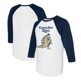 Tampa Bay Rays Tiny Turnip Unisex Stega 3/4-Sleeve Raglan T-Shirt - White/Navy