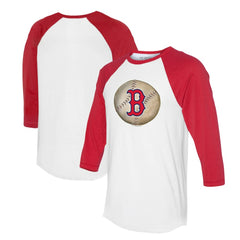 Boston Red Sox Tiny Turnip Unisex Stitched Baseball 3/4-Sleeve Raglan T-Shirt - White/Red