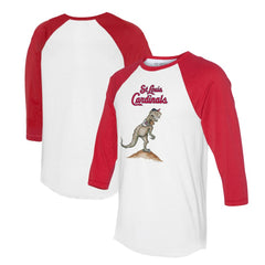 St. Louis Cardinals Tiny Turnip Unisex TT Rex 3/4-Sleeve Raglan T-Shirt - White/Red