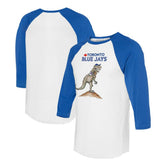 Toronto Blue Jays Tiny Turnip Unisex TT Rex 3/4-Sleeve Raglan T-Shirt - White/Royal