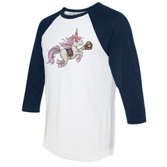 Detroit Tigers Tiny Turnip Unisex Unicorn 3/4-Sleeve Raglan T-Shirt - White/Navy