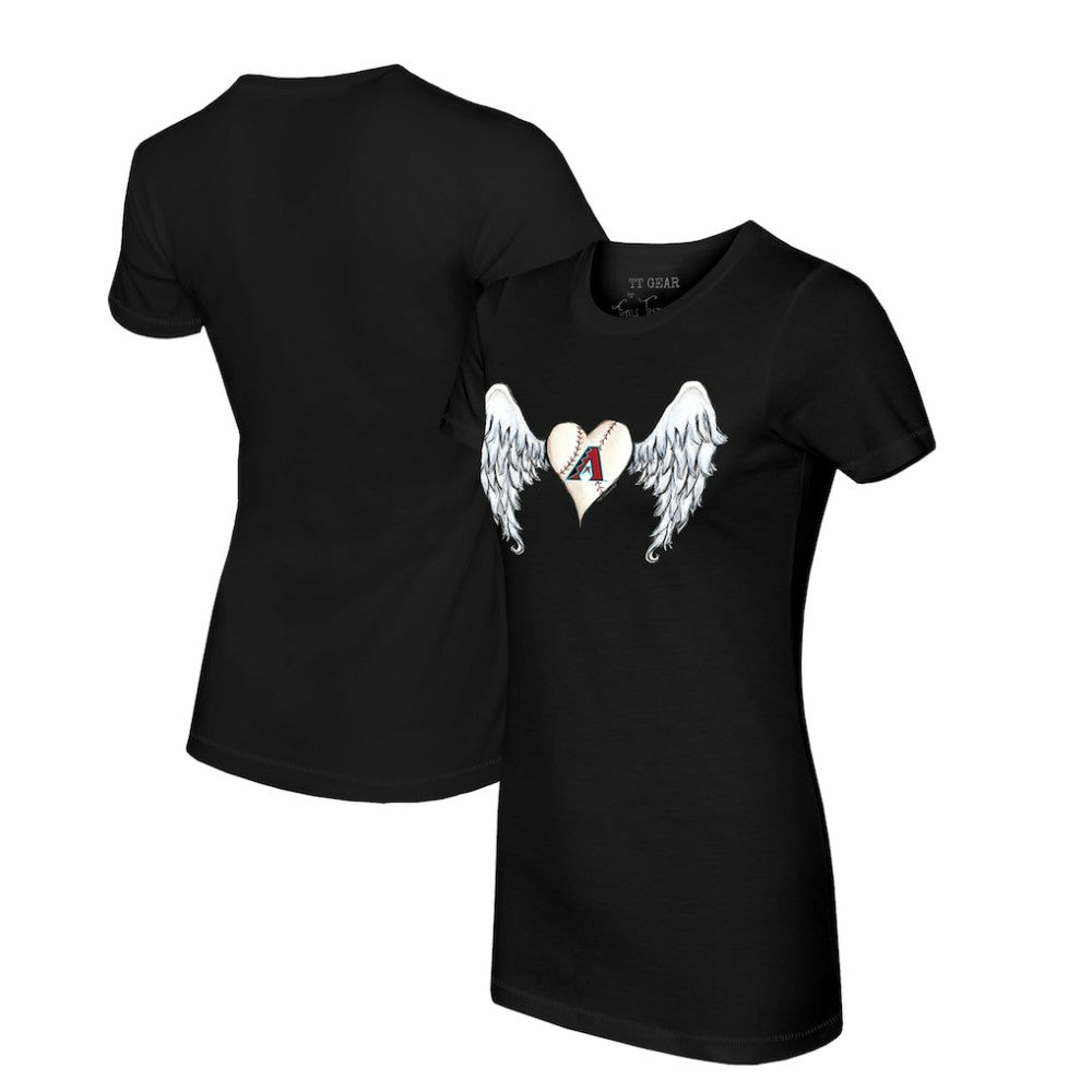 Arizona Diamondbacks Tiny Turnip Women's Angel Wings T-Shirt - Black