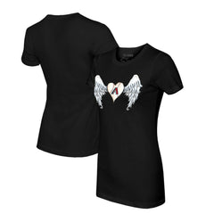 Arizona Diamondbacks Tiny Turnip Women's Angel Wings T-Shirt - Black