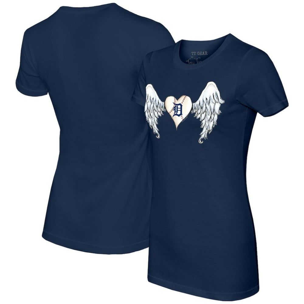 Detroit Tigers Tiny Turnip Women's Angel Wings T-Shirt - Navy
