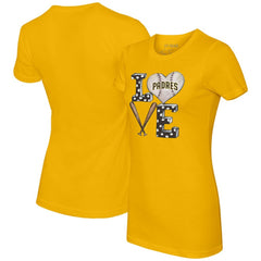 San Diego Padres Tiny Turnip Women's Baseball Love T-Shirt - Gold