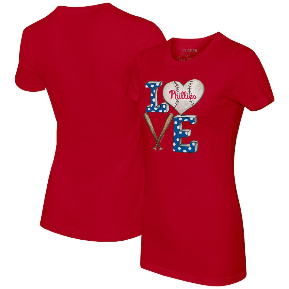 Philadelphia Phillies Tiny Turnip Women's Baseball Love T-Shirt - Red