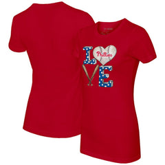 Philadelphia Phillies Tiny Turnip Women's Baseball Love T-Shirt - Red