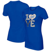 Los Angeles Dodgers Tiny Turnip Women's Baseball Love T-Shirt - Royal