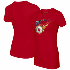 Los Angeles Angels Tiny Turnip Women's Fastball T-Shirt - Red