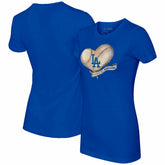 Los Angeles Dodgers Tiny Turnip Women's Heart Banner T-Shirt - Royal