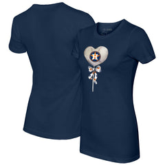 Houston Astros Tiny Turnip Women's Heart Lolly T-Shirt - Navy