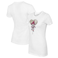 Atlanta Braves Tiny Turnip Women's Heart Lolly T-Shirt - White