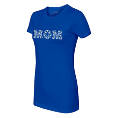 Los Angeles Dodgers Tiny Turnip Women's Logo Mom T-Shirt - Royal