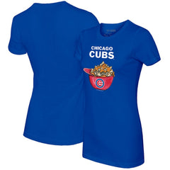 Chicago Cubs Tiny Turnip Women's Nacho Helmet T-Shirt - Royal