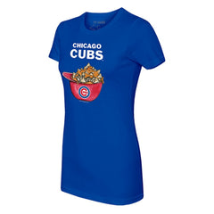 Chicago Cubs Tiny Turnip Women's Nacho Helmet T-Shirt - Royal