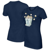 Seattle Mariners Tiny Turnip Women's Popcorn T-Shirt - Navy