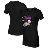 Cincinnati Reds Tiny Turnip Women's Space Unicorn T-Shirt - Black