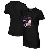 Colorado Rockies Tiny Turnip Women's Space Unicorn T-Shirt - Black