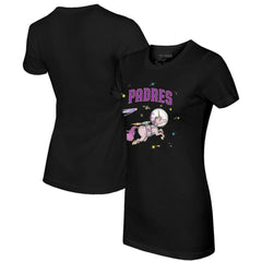 San Diego Padres Tiny Turnip Women's Space Unicorn T-Shirt - Black