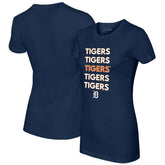Detroit Tigers Tiny Turnip Women's Stacked T-Shirt - Navy