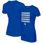 Los Angeles Dodgers Tiny Turnip Women's Stacked T-Shirt - Royal