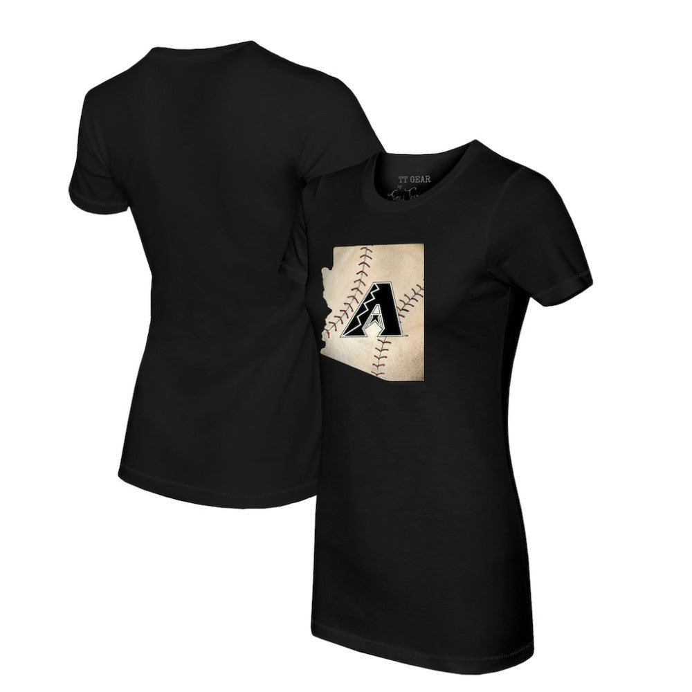 Arizona Diamondbacks Tiny Turnip Women's State Outline T-Shirt - Black
