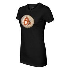Baltimore Orioles Tiny Turnip Women's Stitched Baseball T-Shirt - Black