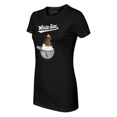 Chicago White Sox Tiny Turnip Women's Sundae Helmet T-Shirt - Black