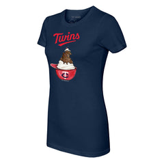 Minnesota Twins Tiny Turnip Women's Sundae Helmet T-Shirt - Navy