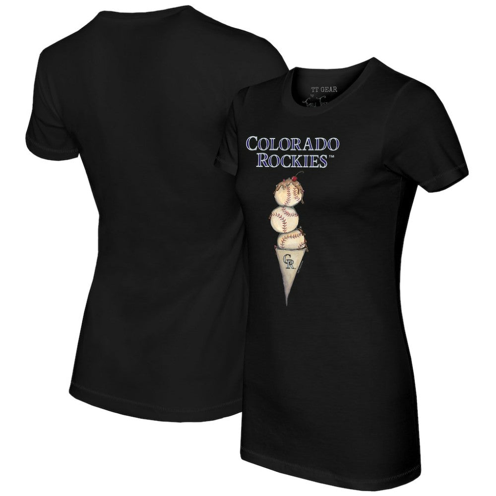 Colorado Rockies Tiny Turnip Women's Triple Scoop T-Shirt - Black