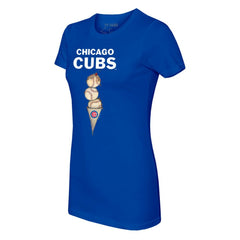 Chicago Cubs Tiny Turnip Women's Triple Scoop T-Shirt - Royal