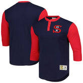 Chicago White Sox Cooperstown Collection Legendary Slub Henley 3/4-Sleeve T-Shirt - Navy | Mitchell & Ness