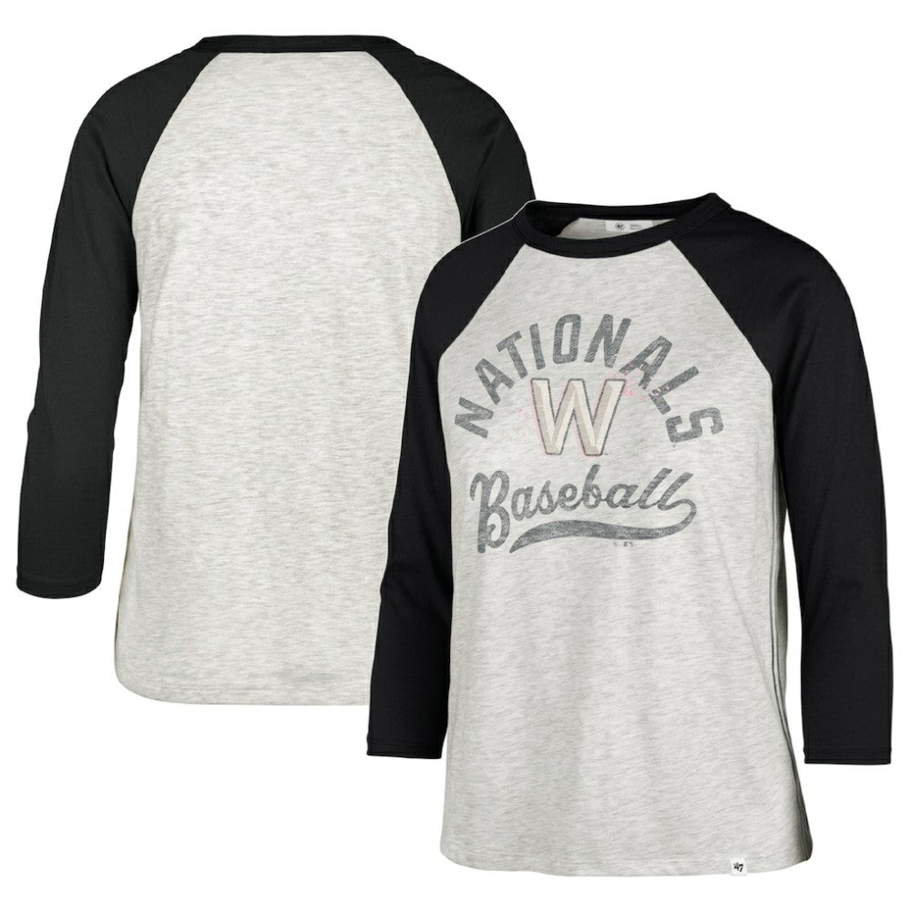 Washington Nationals Women's City Connect Retro Daze Ava Raglan 3/4-Sleeve T-Shirt - Gray | 47 brand
