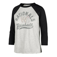 Washington Nationals Women's City Connect Retro Daze Ava Raglan 3/4-Sleeve T-Shirt - Gray | 47 brand
