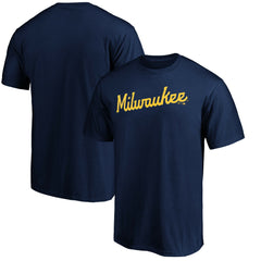 Milwaukee Brewers Official Team Wordmark T-Shirt - Navy