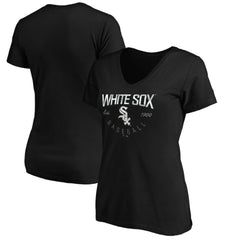 Chicago White Sox Women's Core Live For It V-Neck T-Shirt - Black