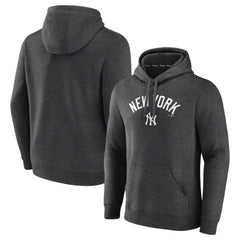 New York Yankees Team Lock Up Wordmark Pullover Hoodie - Charcoal