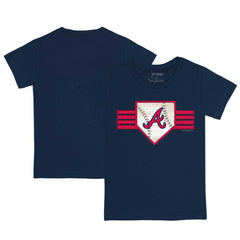 Atlanta Braves Tiny Turnip Youth Base Stripe T-Shirt - Navy