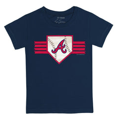 Atlanta Braves Tiny Turnip Youth Base Stripe T-Shirt - Navy