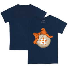Houston Astros Tiny Turnip Youth Baseball Bow T-Shirt - Navy