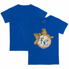 Kansas City Royals Tiny Turnip Youth Baseball Bow T-Shirt - Royal
