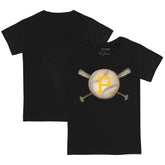 Pittsburgh Pirates Tiny Turnip Youth Baseball Cross Bats T-Shirt - Black